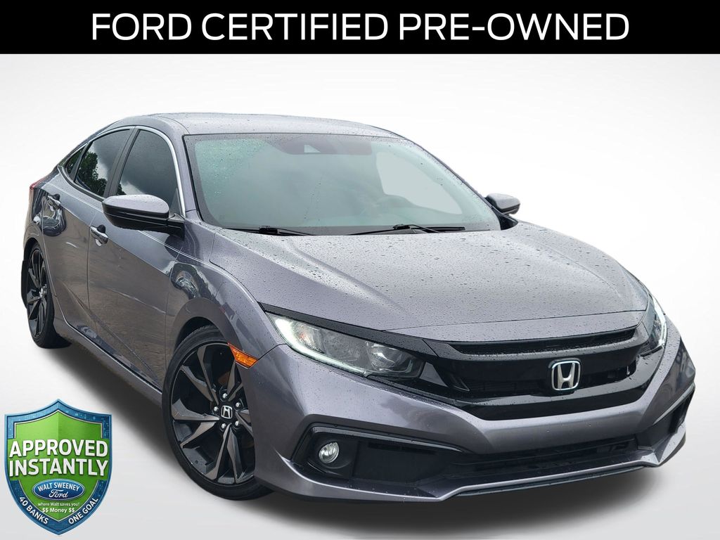 Gray (Modern Steel Metallic) 2020 Honda Civic Sedan Front-Wheel Drive Continuously Variable Transmission