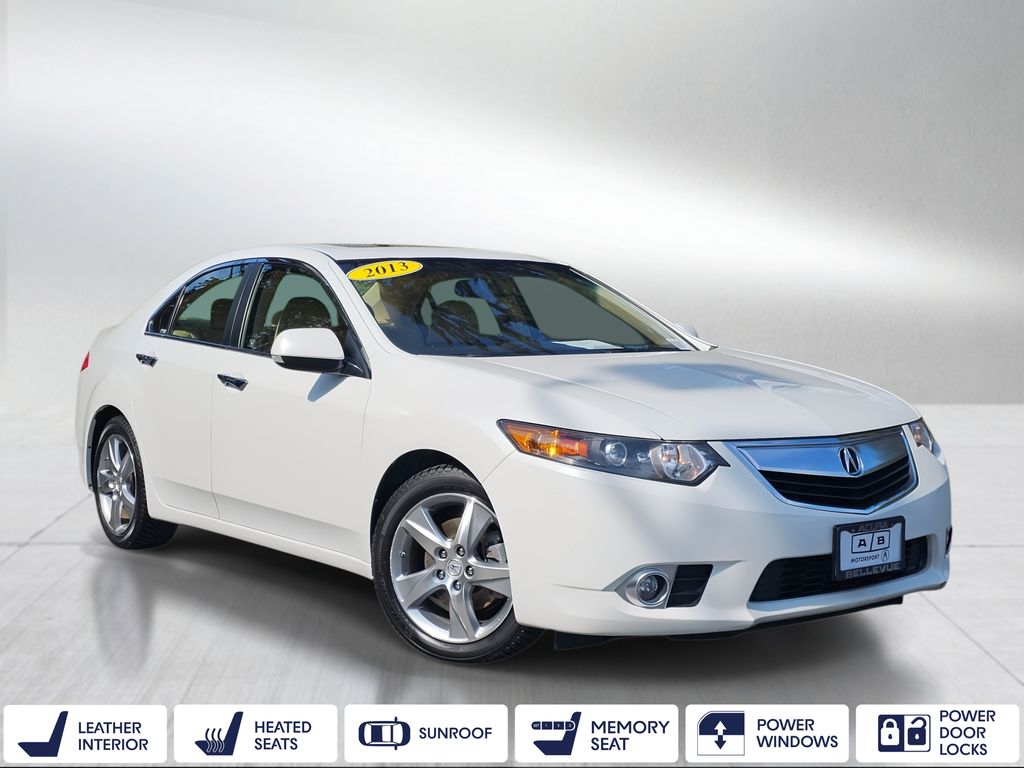 White 2013 Acura TSX Sedan Front-Wheel Drive 5-Speed Automatic
