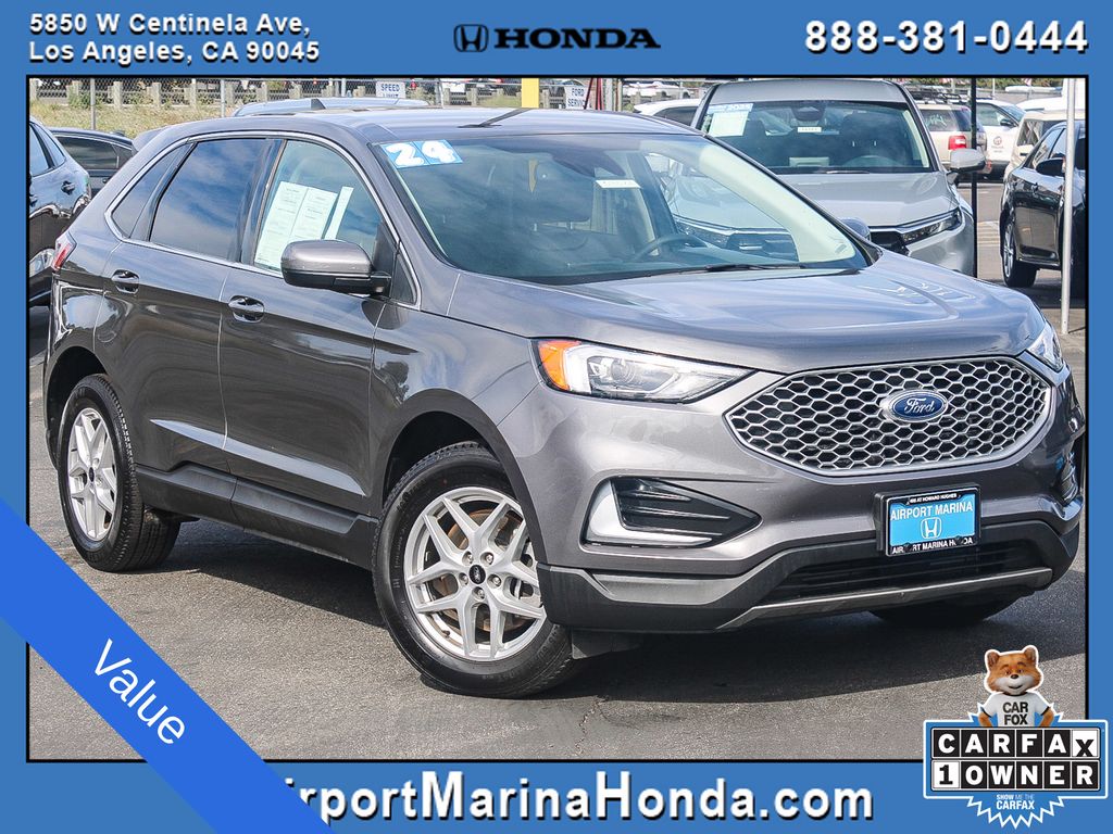 Carbonized Gray Metallic 2024 Ford Edge SEL AWD SUV / Crossover All-Wheel Drive 8-Speed Automatic