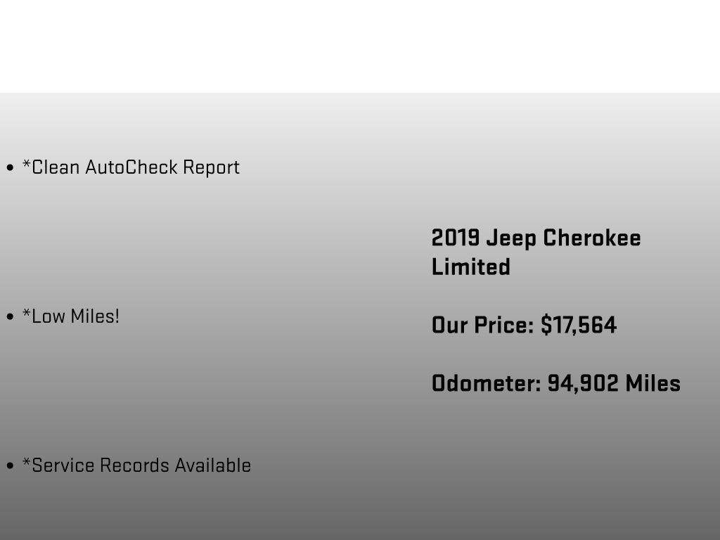 2019 Jeep Cherokee Limited Silver at Honda North