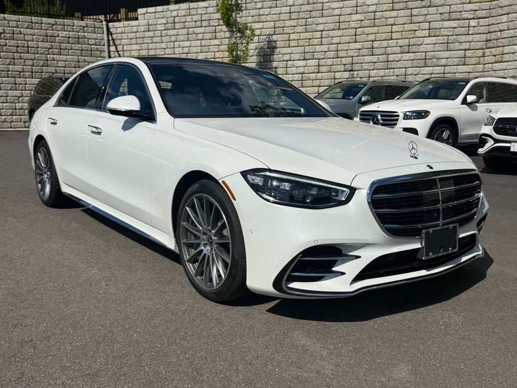 White 2024 Mercedes-Benz S-Class Sedan All-Wheel Drive 9-Speed Automatic