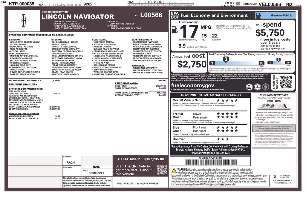 2027 Lincoln Navigator Reserve