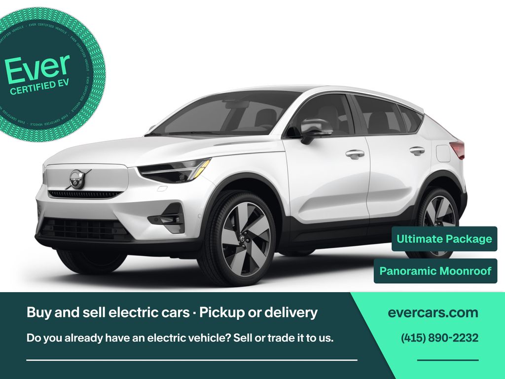 Crystal White 2023 Volvo C40 Recharge SUV / Crossover All-Wheel Drive 1-Speed Automatic