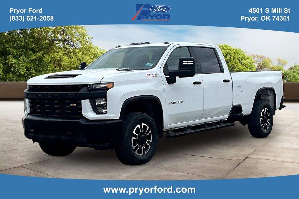 Summit White 2023 Chevrolet Silverado 3500HD Work Truck Crew Cab 4WD Pickup Truck Four-Wheel Drive Automatic