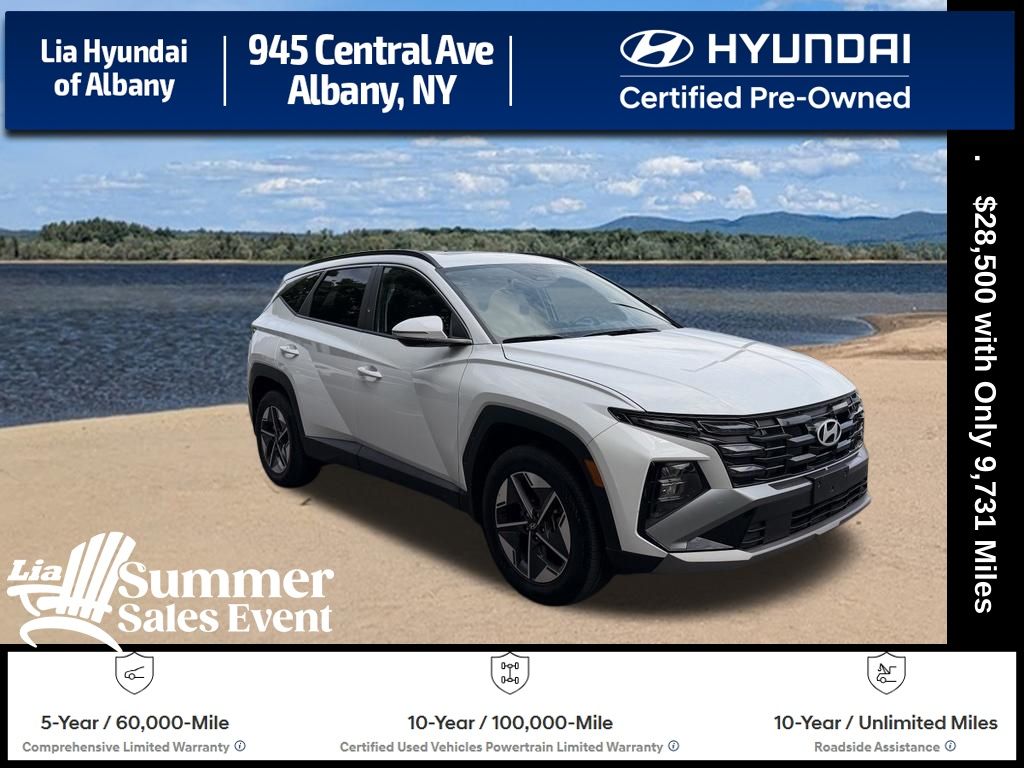 Serenity White Pearl 2025 Hyundai Tucson SUV / Crossover All-Wheel Drive 8-Speed Automatic