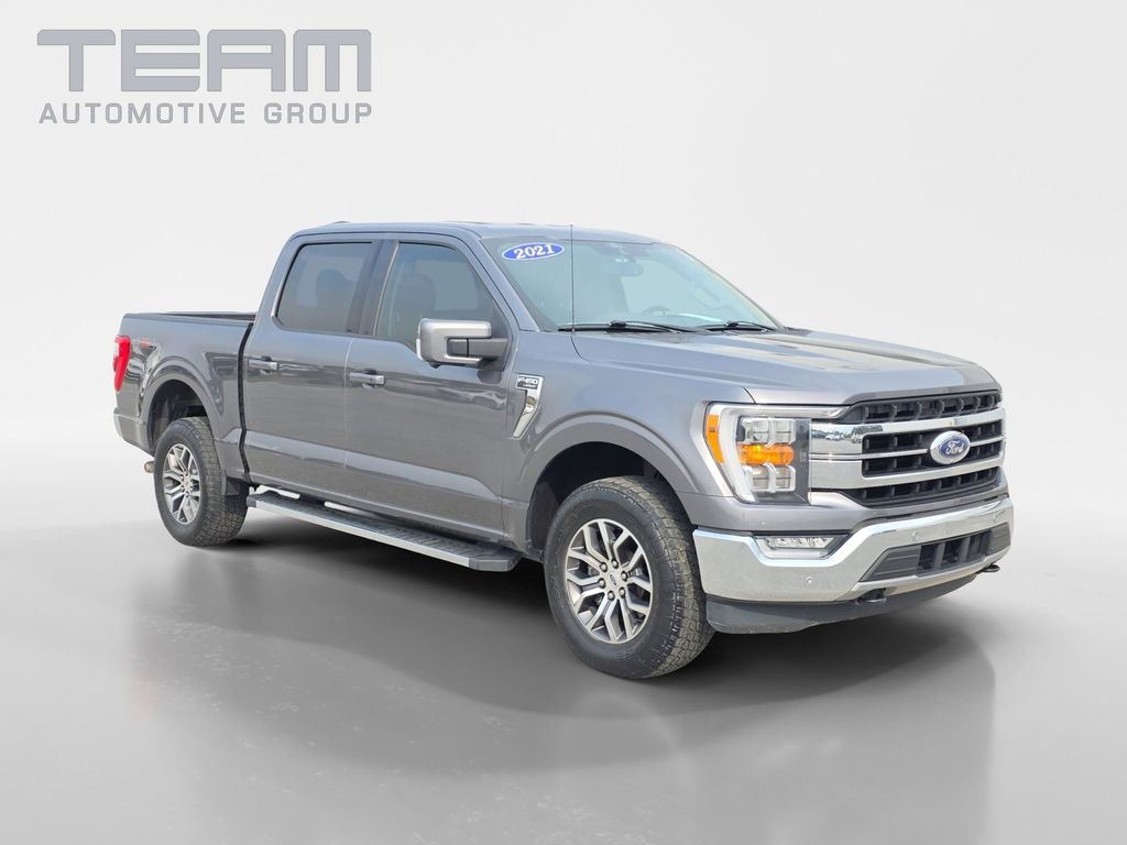 Gray 2021 Ford F-150 Lariat SuperCrew 4WD Pickup Truck Four-Wheel Drive Automatic