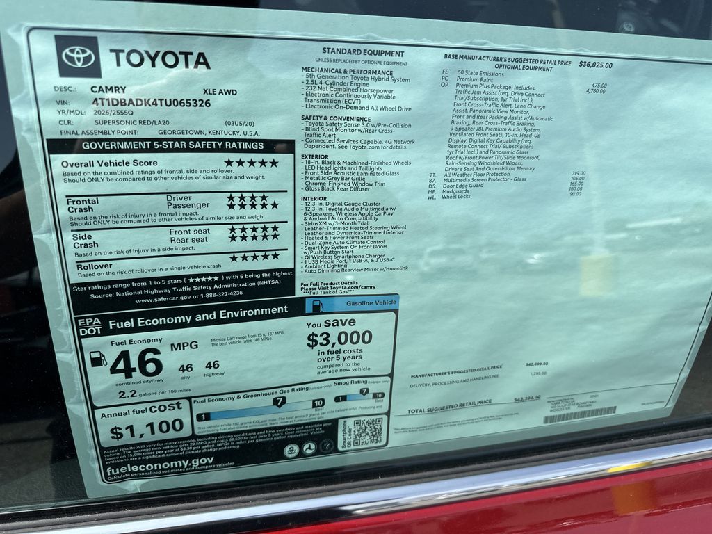 New 2026 Toyota Camry Sedan
