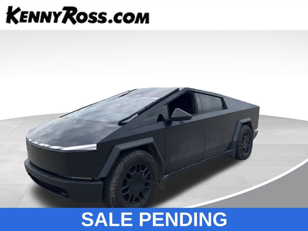Dark Blue Wrap 2024 Tesla Cybertruck Crew Cab AWD Pickup Truck All-Wheel Drive 1-Speed Automatic