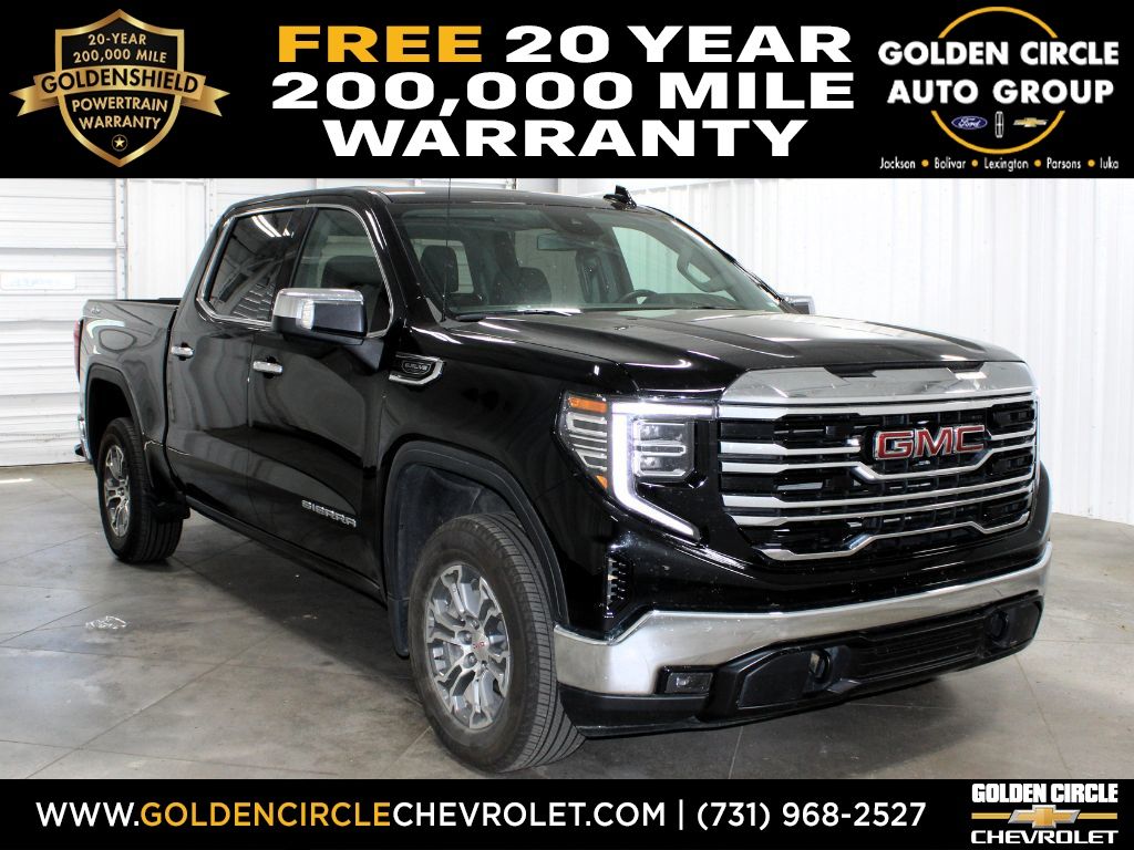 Onyx Black 2025 GMC Sierra 1500 SLT Crew Cab 4WD Pickup Truck Four-Wheel Drive Automatic