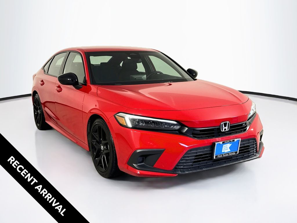 Red 2024 Honda Civic Sedan Front-Wheel Drive Continuously Variable Transmission