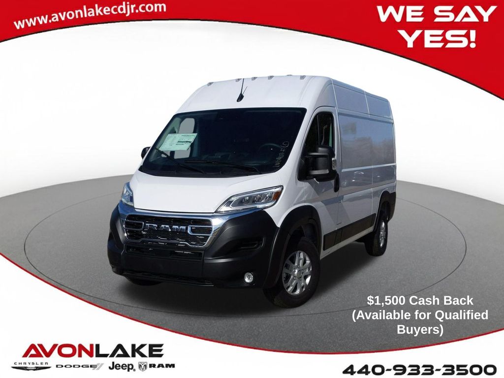 Bright White Clearcoat 2025 RAM ProMaster 1500 Tradesman 136 High Roof Cargo Van FWD Van Front-Wheel Drive 9-Speed Automatic
