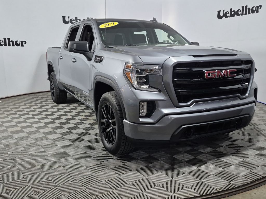 Gray (Satin Steel Metallic) 2021 GMC Sierra 1500 Elevation Crew Cab 4WD Pickup Truck Four-Wheel Drive Automatic