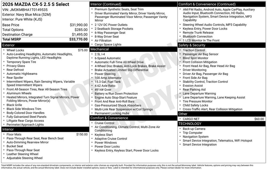 New 2026 Blue Mazda 2.5 S Select image 2