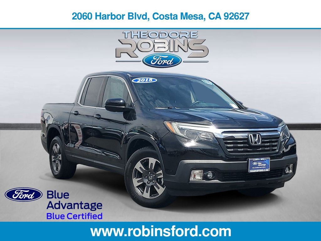Crystal Black Pearl 2018 Honda Ridgeline Pickup Truck All-Wheel Drive 6-Speed Automatic
