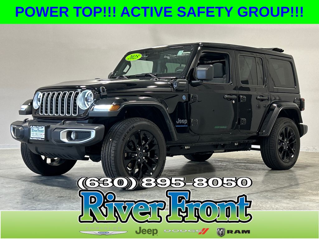 Black Clearcoat 2025 Jeep Wrangler 4xe Sahara 4WD SUV / Crossover Four-Wheel Drive 8-Speed Automatic