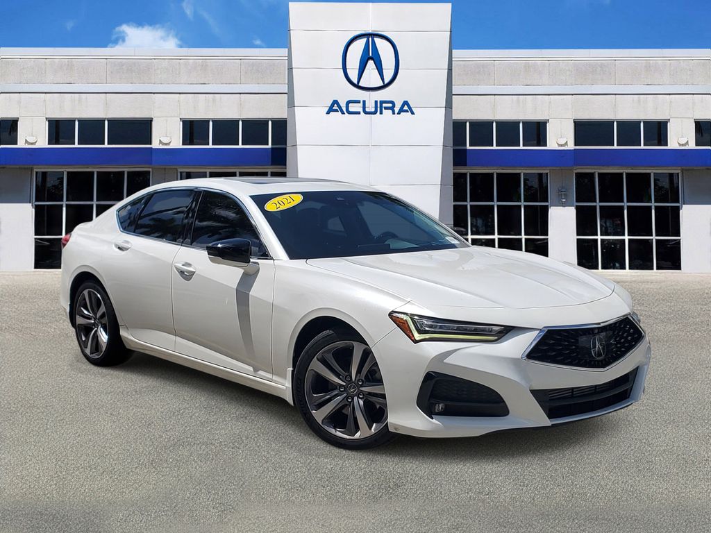Platinum White Pearl 2021 Acura TLX FWD with Advance Package Sedan Front-Wheel Drive Automatic