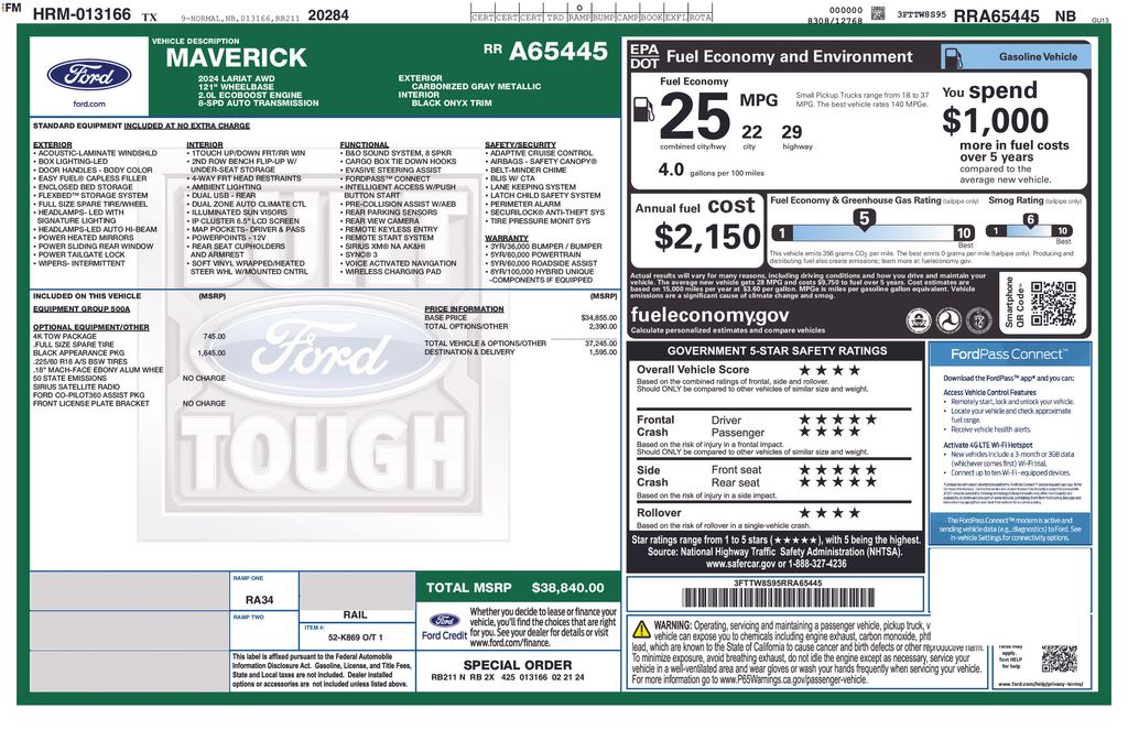 Used Car 2024 Ford Maverick  Lariat For Sale Under $35,000 In Austin, Texas