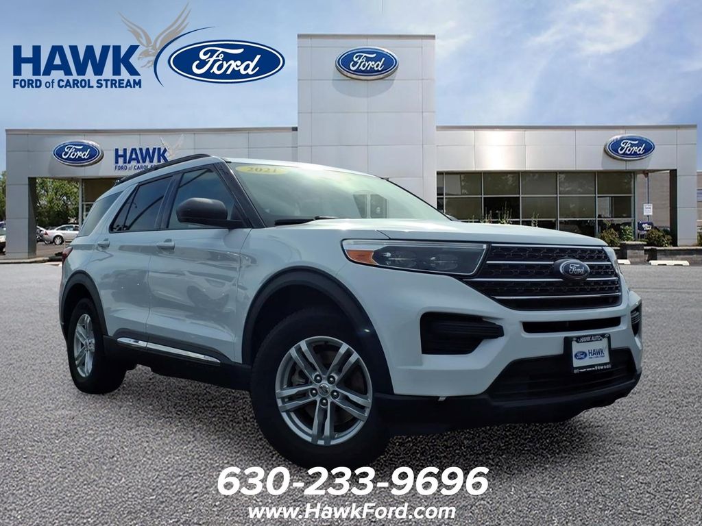 Oxford White 2021 Ford Explorer XLT AWD SUV / Crossover All-Wheel Drive Automatic