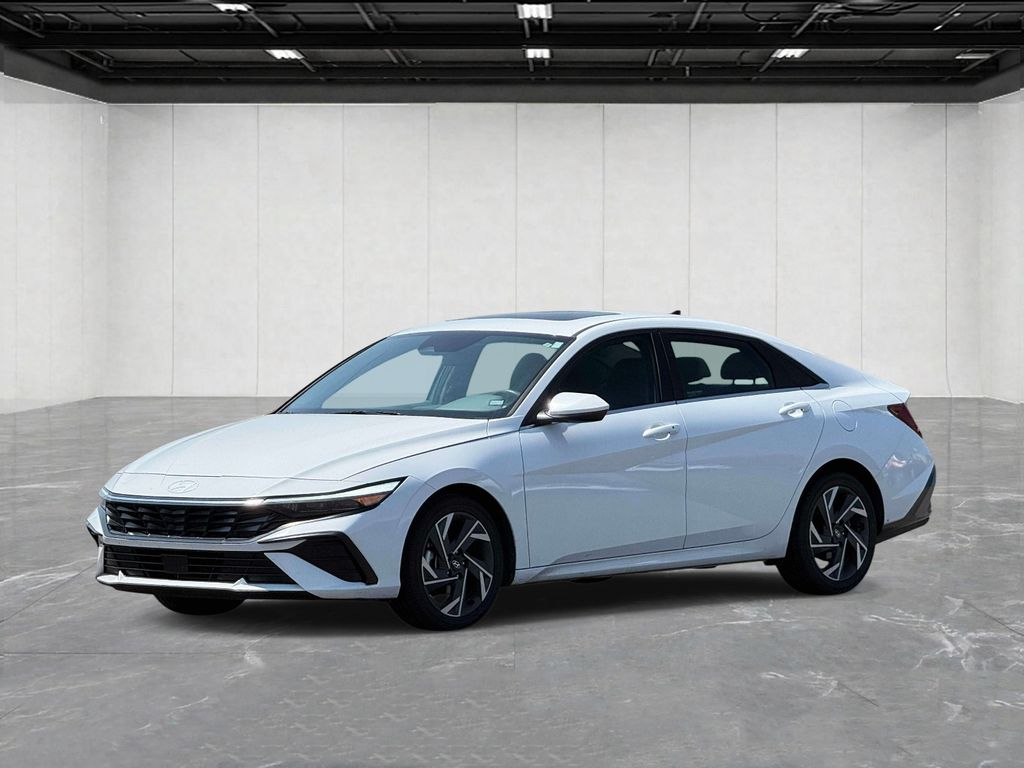 White 2025 Hyundai Elantra Sedan Front-Wheel Drive Continuously Variable Transmission