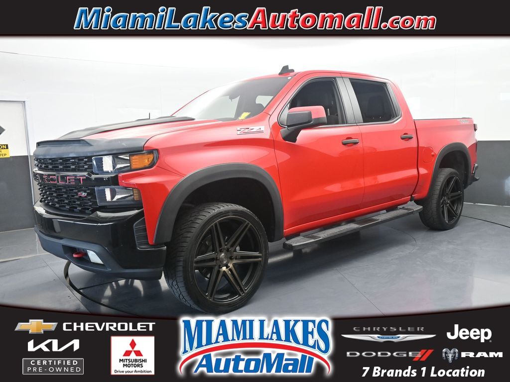 Red Hot 2021 Chevrolet Silverado 1500 Custom Trail Boss Crew Cab 4WD Pickup Truck Four-Wheel Drive 6-Speed Automatic Overdrive