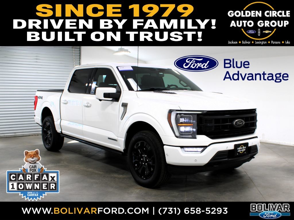 White Metallic 2023 Ford F-150 Platinum SuperCrew 4WD Pickup Truck Four-Wheel Drive 10-Speed Automatic