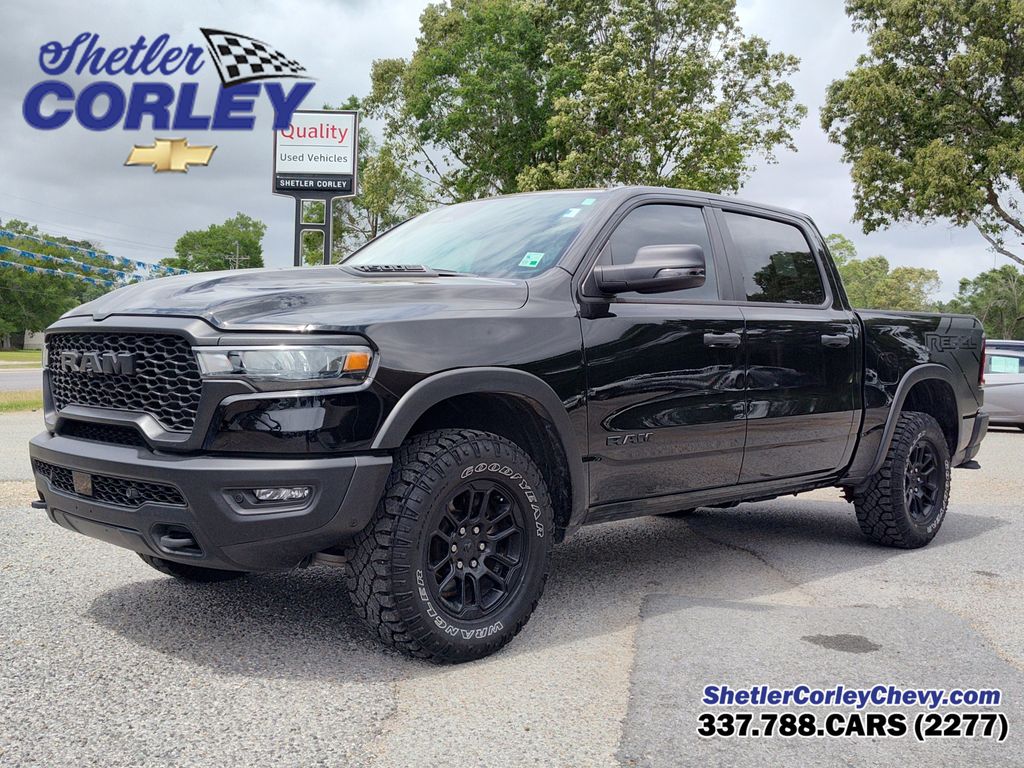 Diamond Black Crystal Pearlcoat 2025 RAM 1500 Rebel Crew Cab 4WD Pickup Truck Four-Wheel Drive 8-Speed Automatic