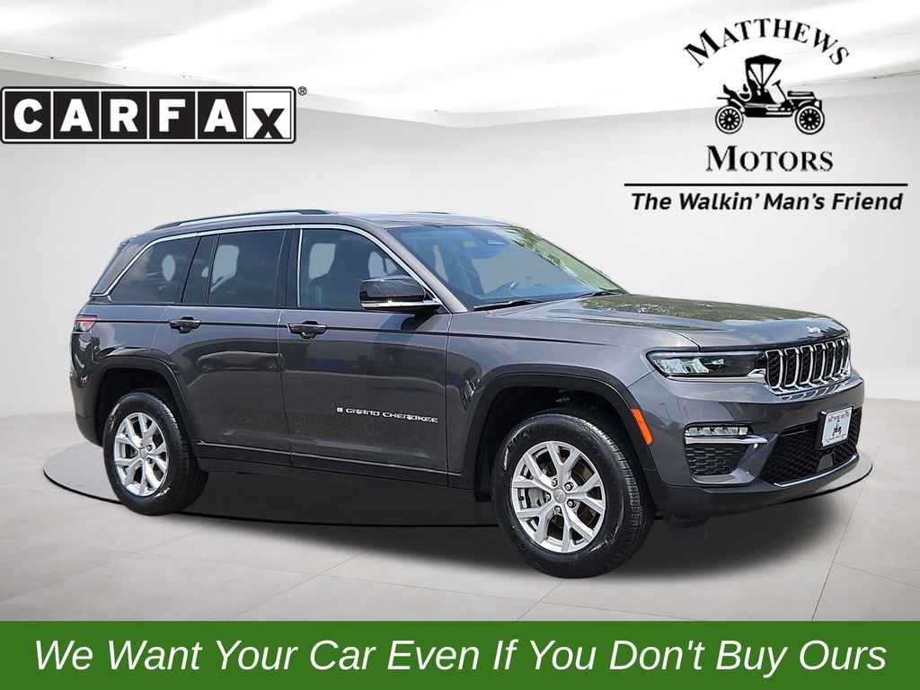 2022 Jeep Grand Cherokee Limited 4WD w/ Nav & Panoramic Sunroof Gray at Jones Ford