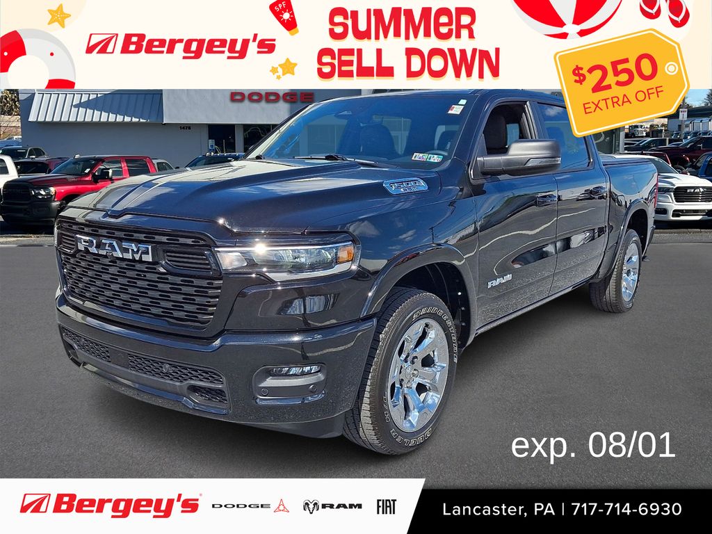 Diamond Black Crystal Pearlcoat 2025 RAM 1500 Pickup Truck Four-Wheel Drive 8-Speed Automatic
