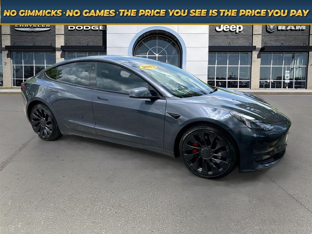 Midnight Silver Metallic 2023 Tesla Model 3 Sedan All-Wheel Drive 1-Speed Automatic