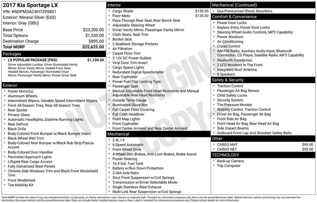 Used Car 2017 Kia Sportage  Lx For Sale Under $12,000 In Austin, Texas