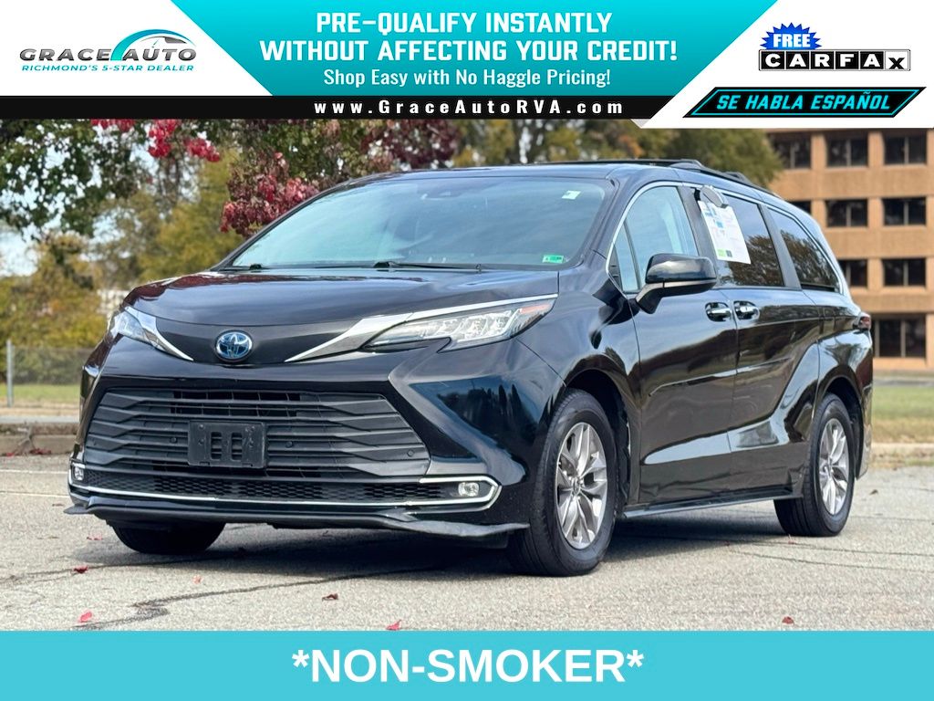 Midnight Black Metallic 2021 Toyota Sienna XLE 7-Passenger FWD Minivan Front-Wheel Drive Continuously Variable Transmission