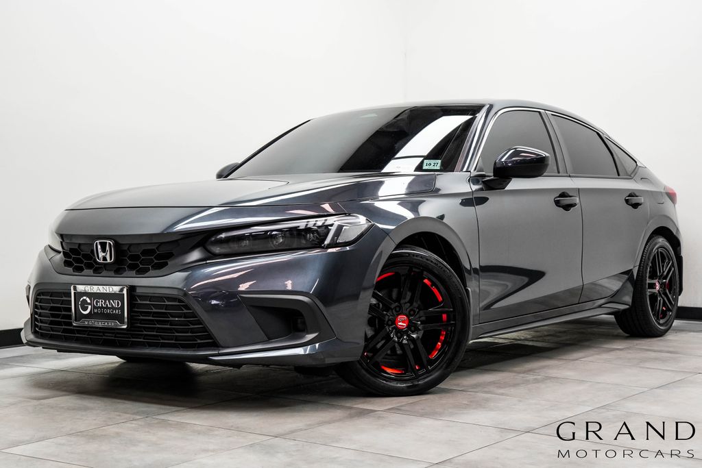 Gray 2022 Honda Civic Hatchback EX-L FWD Hatchback Front-Wheel Drive Continuously Variable Transmission