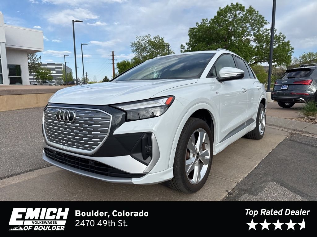 Glacier White 2023 Audi Q4 e-tron SUV / Crossover All-Wheel Drive Automatic