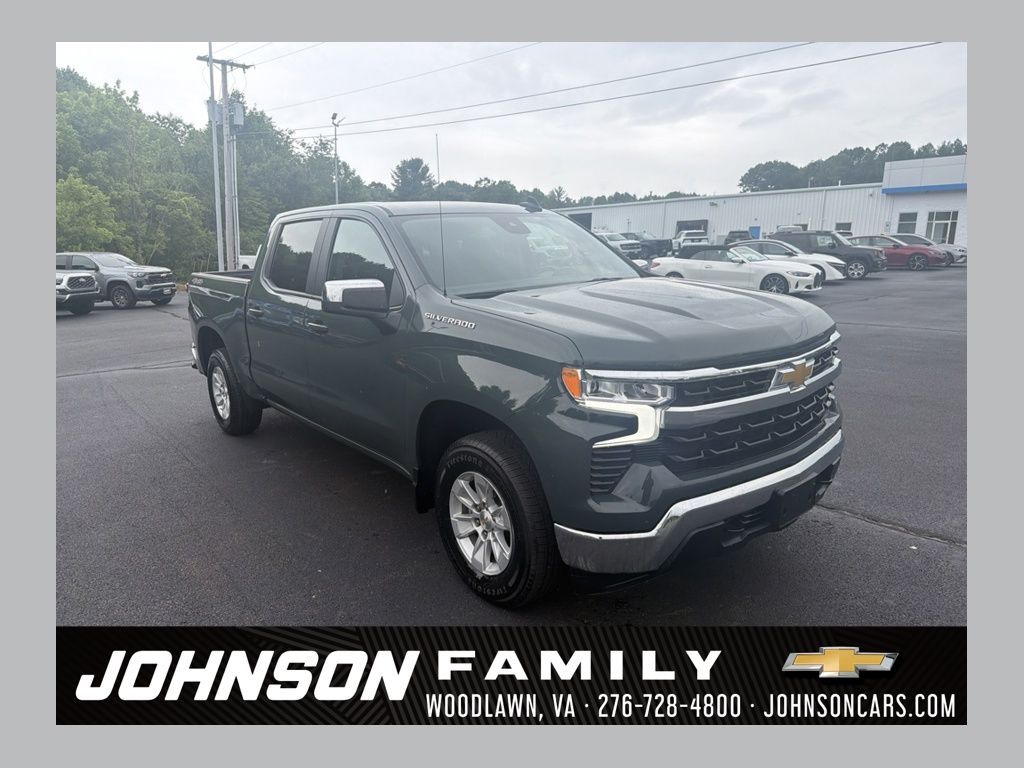 Cypress Gray 2025 Chevrolet Silverado 1500 LT Crew Cab 4WD Pickup Truck Four-Wheel Drive Automatic