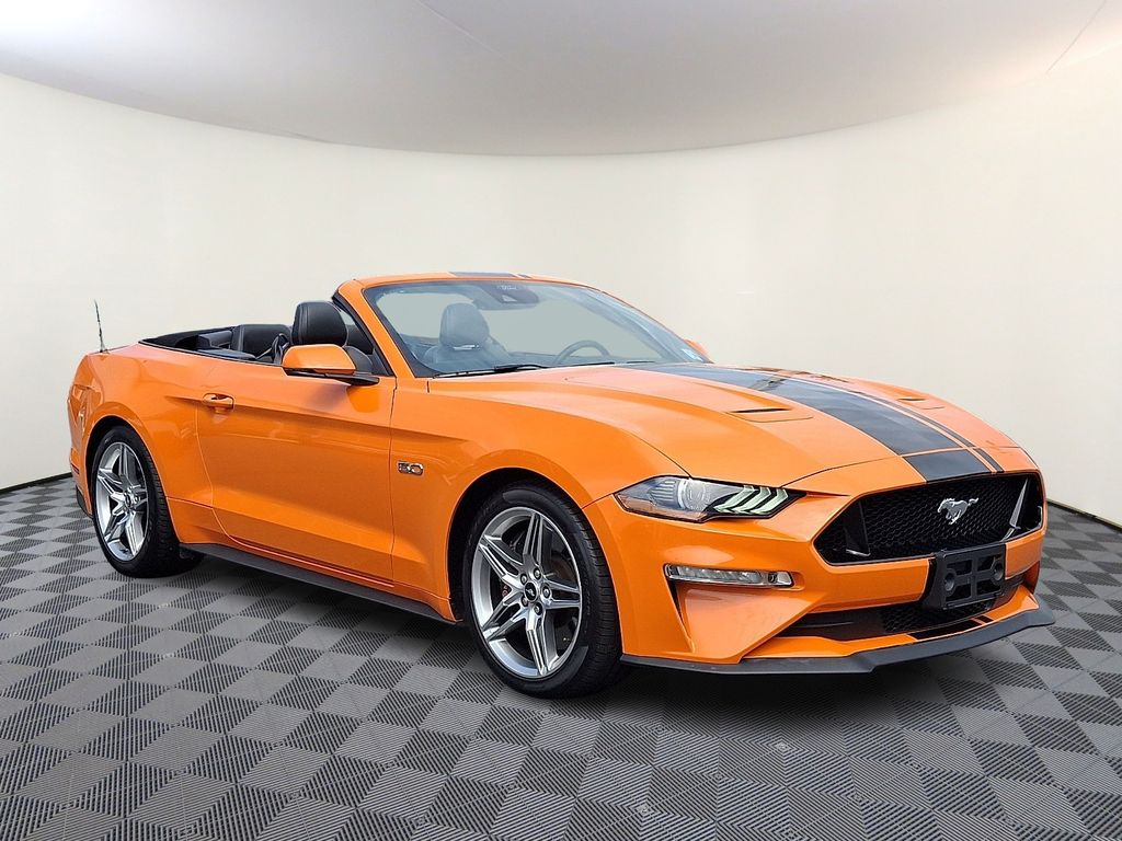 Orange 2021 Ford Mustang Convertible Rear-Wheel Drive 6-Speed Manual