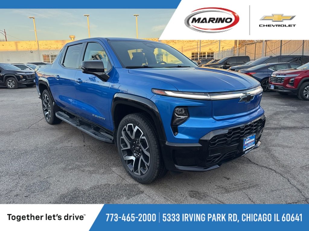 Riptide Blue Metallic 2025 Chevrolet Silverado EV RST Crew Cab (Max Range) e4WD Pickup Truck All-Wheel Drive 1-Speed Automatic