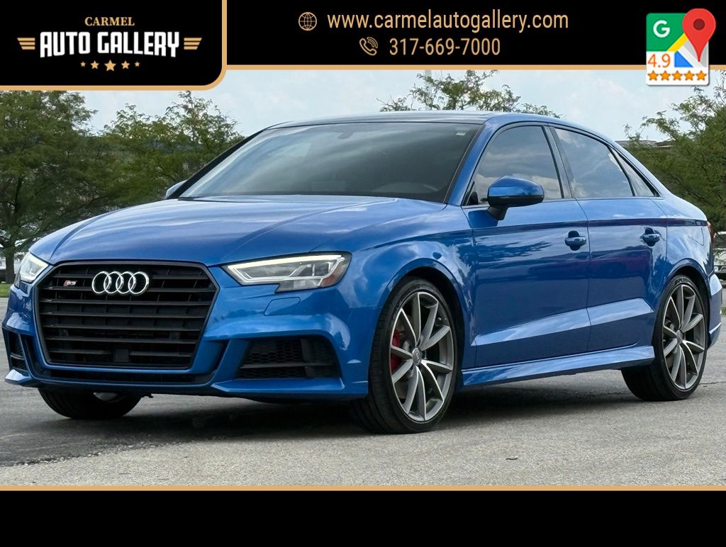 Blue 2018 Audi S3 Sedan All-Wheel Drive 6-Speed Automatic