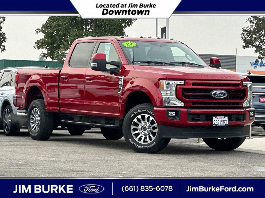 Rapid Red Metallic Tinted Clearcoat 2022 Ford F-250 Super Duty Lariat Crew Cab 4WD Pickup Truck Four-Wheel Drive Automatic