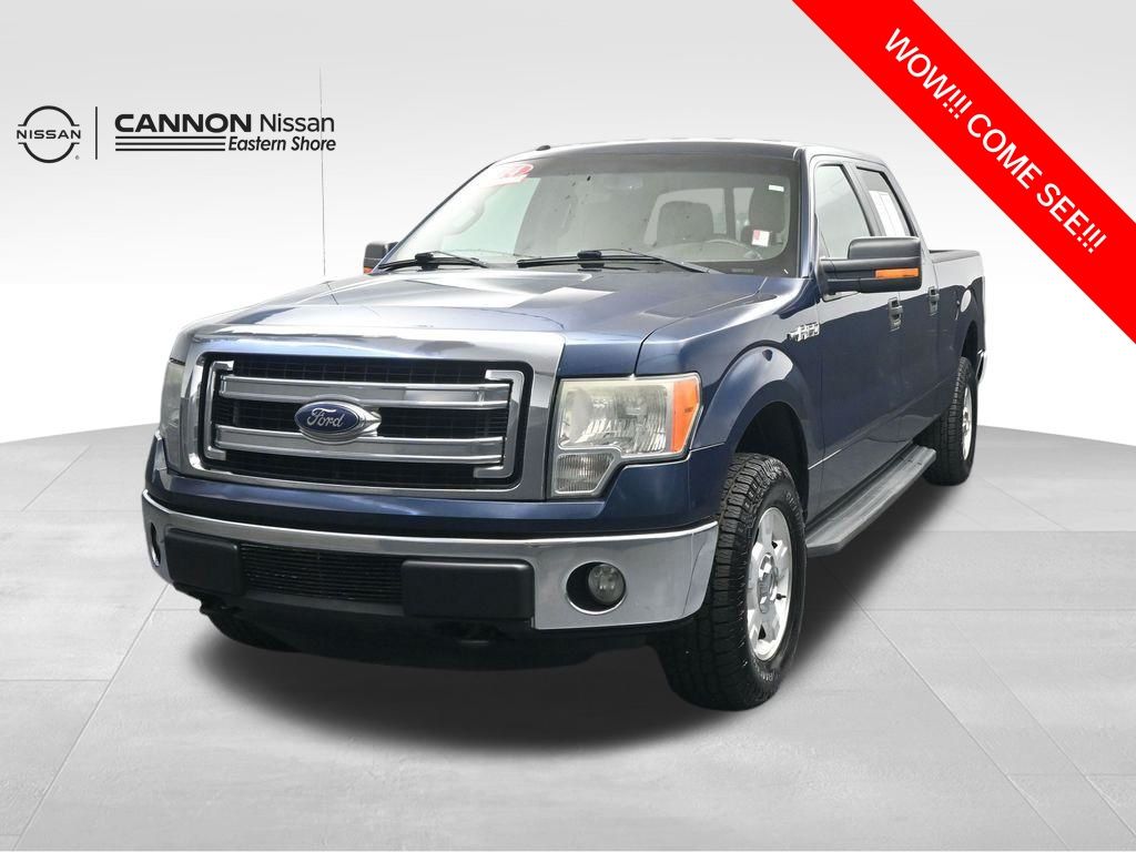 Blue 2014 Ford F-150 XLT SuperCrew 4WD Pickup Truck Four-Wheel Drive 6-Speed Automatic