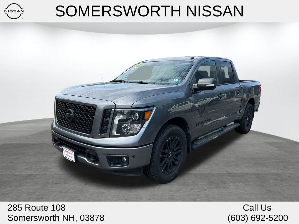 Gray (Gun Metallic) 2019 Nissan Titan Pickup Truck Four-Wheel Drive 7-Speed Automatic