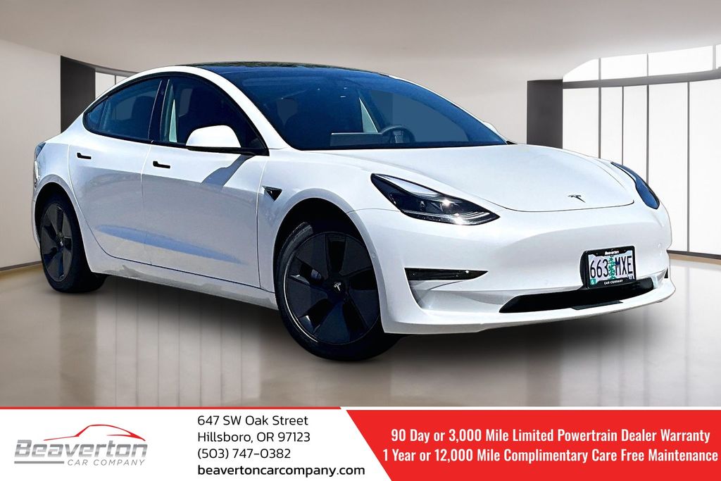 White 2021 Tesla Model 3 Sedan Rear-Wheel Drive 1-Speed Automatic