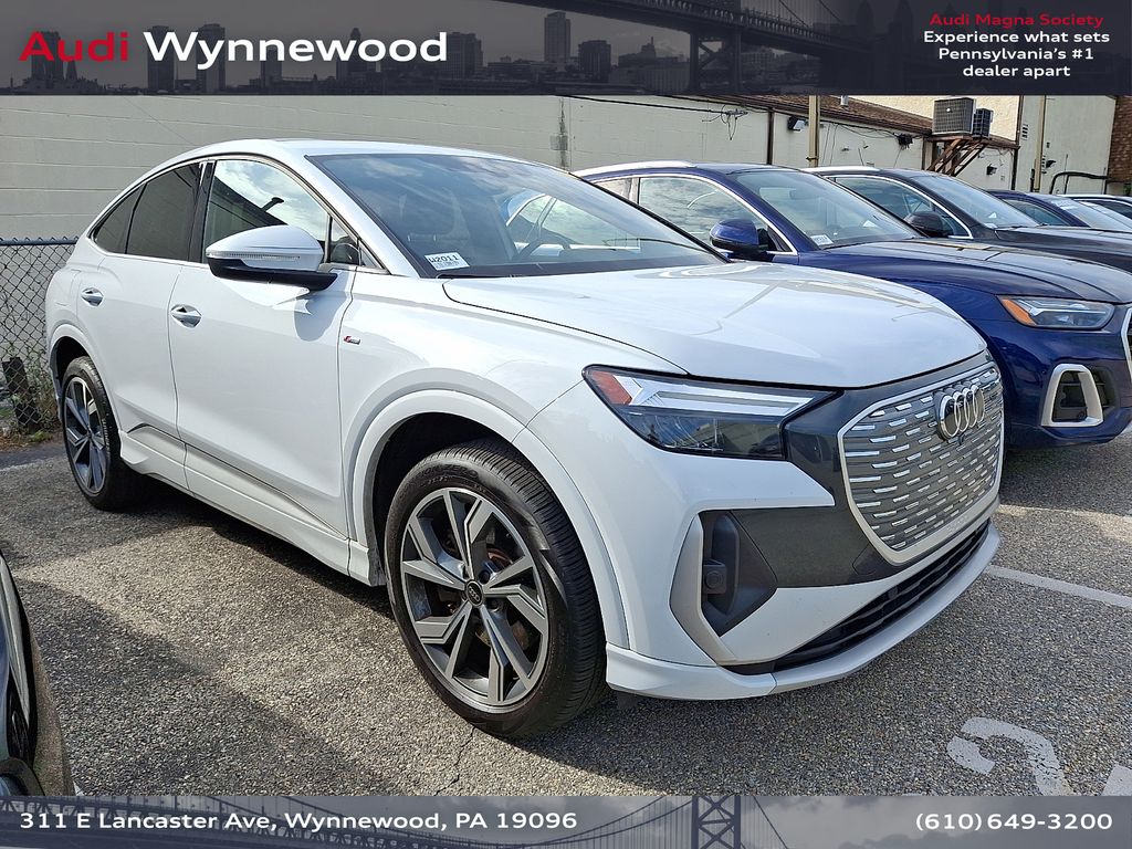 Glacier White 2023 Audi Q4 e-tron Sportback quattro Premium 50 Sedan All-Wheel Drive Automatic