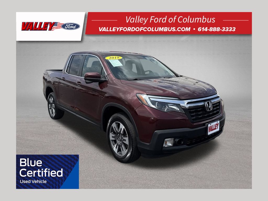 Red (Deep Scarlet Pearl) 2018 Honda Ridgeline Pickup Truck All-Wheel Drive 6-Speed Automatic