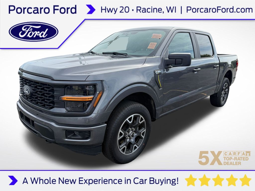 Carbonized Gray Metallic 2024 Ford F-150 STX SuperCrew 4WD Pickup Truck Four-Wheel Drive Automatic