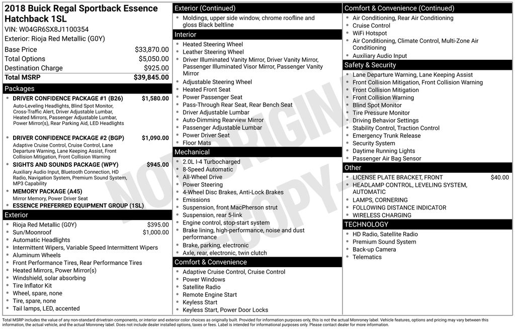 2018 Buick Regal Sportback Essence