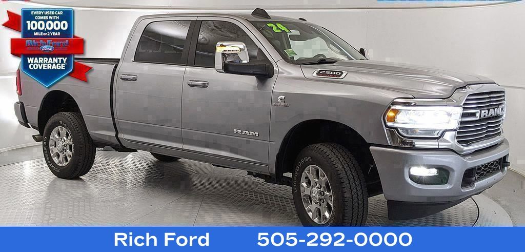 Billet Silver Metallic Clearcoat 2024 RAM 2500 Laramie Crew Cab 4WD Pickup Truck Four-Wheel Drive 6-Speed Automatic