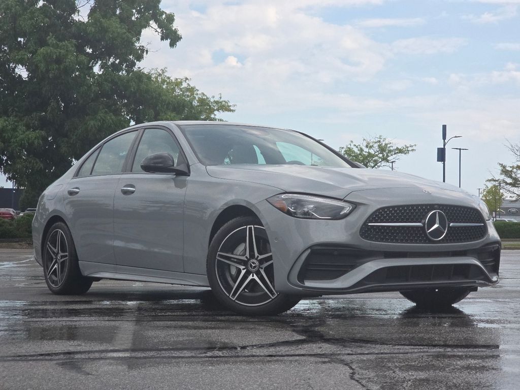 Gray (MANUFAKTUR Alpine Grey) 2026 Mercedes-Benz C-Class Sedan All-Wheel Drive 9-Speed Automatic
