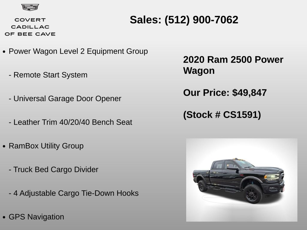 Used Car 2020 Ram 2500  Power Wagon For Sale Under $50,000 In Austin, Texas
