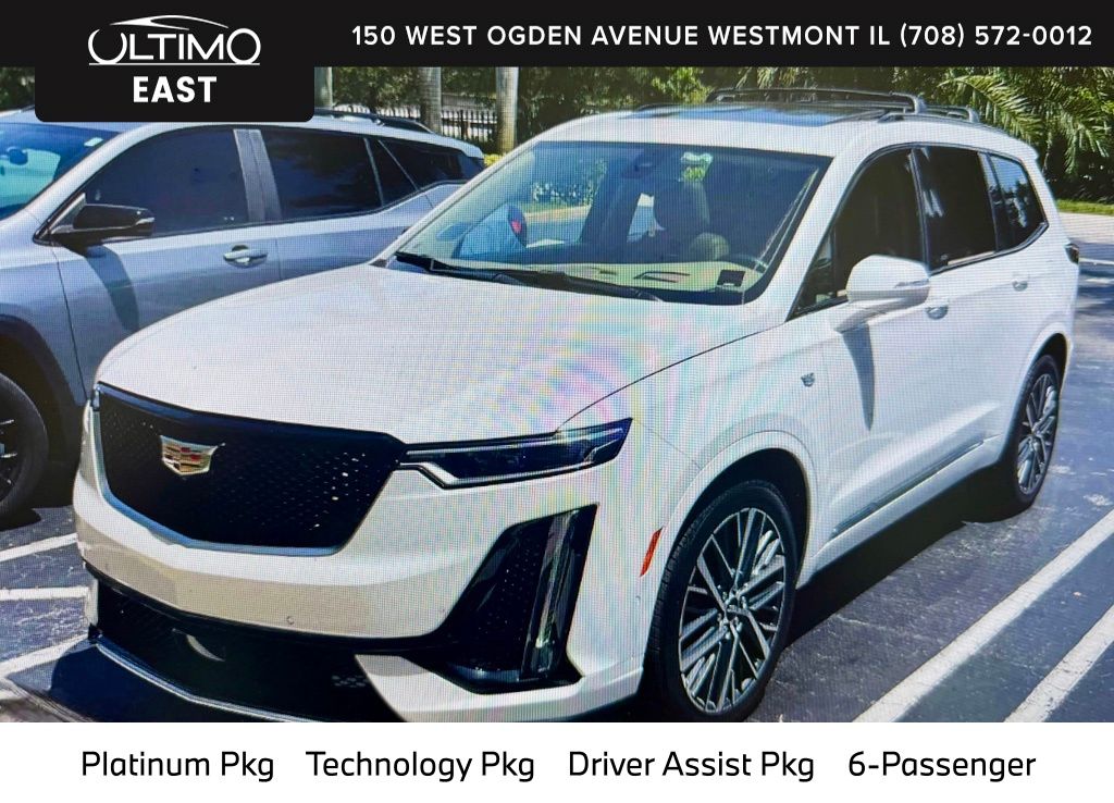 Crystal White Tricoat 2025 Cadillac XT6 SUV / Crossover Four-Wheel Drive 9-Speed Automatic