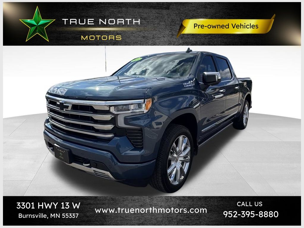 Lakeshore Blue 2024 Chevrolet Silverado 1500 High Country Crew Cab 4WD Pickup Truck Four-Wheel Drive Automatic
